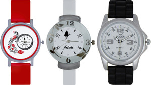Frida Designer VOLGA Beautiful New Branded Type Watches Men and Women Combo741 VOLGA Band Analog Watch - For Couple