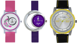 Volga Designer FVOLGA Beautiful New Branded Type Watches Men and Women Combo155 VOLGA Band Analog Watch - For Couple