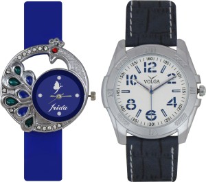 Frida Designer VOLGA Beautiful New Branded Type Watches Men and Women Combo55 VOLGA Band Analog Watch  - For Couple