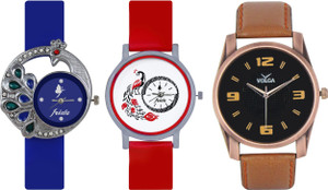 Frida Designer VOLGA Beautiful New Branded Type Watches Men and Women Combo497 VOLGA Band Analog Watch - For Couple
