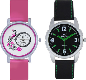 Frida Designer VOLGA Beautiful New Branded Type Watches Men and Women Combo94 VOLGA Band Analog Watch - For Couple