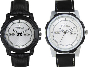 Volga Branded Leather Quality Designer Dial Diwali Special Combo653 Designer Sport Looks WaterProof Mens Watch Analog Watch - For Men