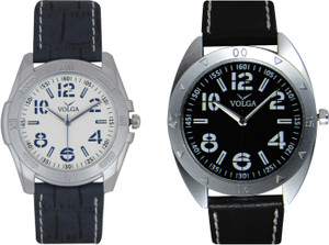 Volga Branded Leather Quality Designer Dial Diwali Special Combo483 Designer Sport Looks WaterProof Mens Watch Analog Watch - For Men