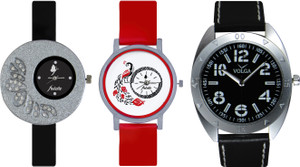Frida Designer VOLGA Beautiful New Branded Type Watches Men and Women Combo358 VOLGA Band Analog Watch - For Couple
