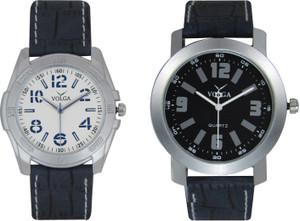 Volga Branded Leather Quality Designer Dial Diwali Special Combo482 Designer Sport Looks WaterProof Mens Watch Analog Watch - For Men