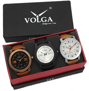 Volga VLW05-21-27-38 Mens Leather Belt Combo With Designer Stylish Branded Trendy box Analog Watch - For Men