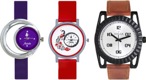 Volga Designer FVOLGA Beautiful New Branded Type Watches Men and Women Combo173 VOLGA Band Analog Watch - For Couple