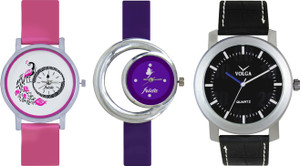 Volga Designer FVOLGA Beautiful New Branded Type Watches Men and Women Combo151 VOLGA Band Analog Watch - For Couple