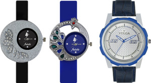 Volga Designer FVOLGA Beautiful New Branded Type Watches Men and Women Combo81 VOLGA Band Analog Watch - For Couple