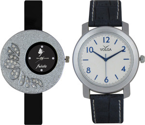 Frida Designer VOLGA Beautiful New Branded Type Watches Men and Women Combo5 VOLGA Band Analog Watch - For Couple