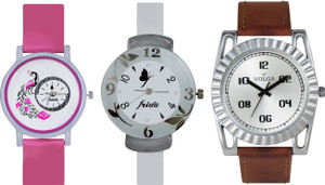 Volga Designer FVOLGA Beautiful New Branded Type Watches Men and Women Combo164 VOLGA Band Analog Watch - For Couple