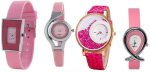 ReniSales Awosome Style2840 Pink combo Analog Watch - For Women