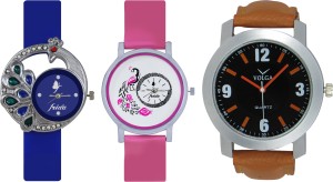 Frida Designer VOLGA Beautiful New Branded Type Watches Men and Women Combo429 VOLGA Band Analog Watch  - For Couple