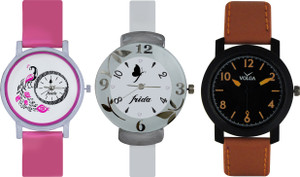 Frida Designer VOLGA Beautiful New Branded Type Watches Men and Women Combo642 VOLGA Band Analog Watch - For Couple