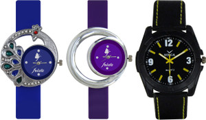Frida Designer VOLGA Beautiful New Branded Type Watches Men and Women Combo455 VOLGA Band Analog Watch - For Couple