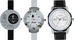 Volga Designer FVOLGA Beautiful New Branded Type Watches Men and Women Combo112 VOLGA Band Analog Watch - For Couple