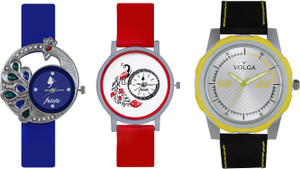 Volga Designer FVOLGA Beautiful New Branded Type Watches Men and Women Combo139 VOLGA Band Analog Watch - For Couple