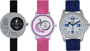 Frida Designer VOLGA Beautiful New Branded Type Watches Men and Women Combo261 VOLGA Band Analog Watch - For Couple