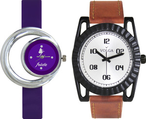 Volga Designer FVOLGA Beautiful New Branded Type Watches Men and Women Combo53 VOLGA Band Analog Watch - For Couple