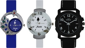 Frida Designer VOLGA Beautiful New Branded Type Watches Men and Women Combo526 VOLGA Band Analog Watch  - For Couple