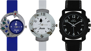Frida Designer VOLGA Beautiful New Branded Type Watches Men and Women Combo526 VOLGA Band Analog Watch - For Couple