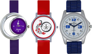 Frida Designer VOLGA Beautiful New Branded Type Watches Men and Women Combo668 VOLGA Band Analog Watch - For Couple