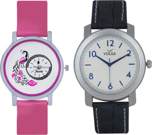 Frida Designer VOLGA Beautiful New Branded Type Watches Men and Women Combo79 VOLGA Band Analog Watch - For Couple