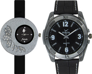 Frida Designer VOLGA Beautiful New Branded Type Watches Men and Women Combo28 VOLGA Band Analog Watch - For Couple