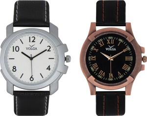 Volga Branded Leather Quality Designer Dial Diwali Special Combo181 Designer Sport Looks WaterProof Mens Watch Analog Watch - For Men