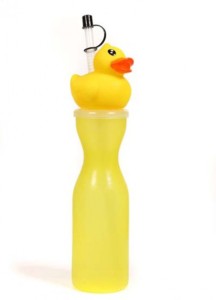 Tuelip Straw Sippers with Featuring Cartoon Cap-Duck Water Bottle 500 ml
