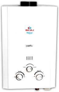 bajaj 6 l gas water geyser (majesty duetto gas water heater (png), white)