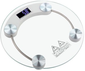 Gadget Bucket Round Shaped Glass Bathroom Digital 8mm Weighing Scale