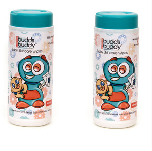 Buddsbuddy Combo Of 2 Baby Skincare Wet Wipes Jar - 80pcs pack Each