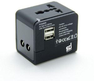 Smiledrive Universal 2 USB Travel -2100 Ma Works In Us Uk Eu Au Asia Worldwide Adaptor