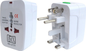 MX Pack of 2 Universal Pocket Travel Power Charger Multi-Plug, AU/EU/UK/US/CN Worldwide Adaptor