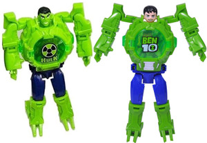 AKANAR Twin Ben10 Hulk Toy Convertible Digital Wrist Watch Kids