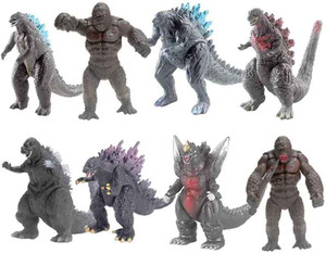 RVM Toys Godzilla vs King Kong Set of 8 Action Figure 7cm Car