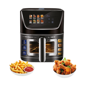 Ultra Digital Air Fryer 5L | 1500W | Bake, Grill & Roast | Up to 80% Less Oil Usage |8 Preset Menu|Rapid Heat Circulation |Digital Display & Touch Control Panel |Glass Window with in built Light Air Fryer