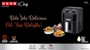 Usha Air Fryer 4.5L 10 in 1 Functions Baking Roasting Grilling Thawing Airfryer Grill Pan Price in India Buy Usha Air Fryer 4.5L 10 in 1 Functions Baking Roasting Grilling Thawing