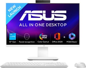 ASUS V400 AiO Series V440VAB-KWPC001WS, All in One Desktop, 13th Gen Core i3 (8 GB DDR5/512 GB SSD/Windows 11 Home/23.8 Inch Screen/V440VAB-KWPC001WS) with MS Office