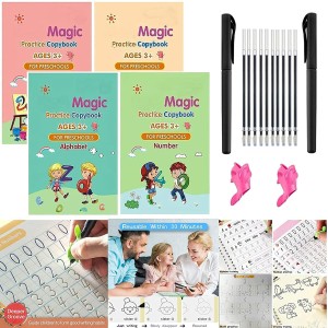4 PCS Magic Practice Copybook for Kids English Reusable Magical