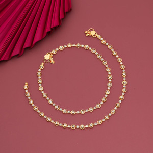 Okoye Gold Plated Payal Anklets Indian Traditional Ethnic