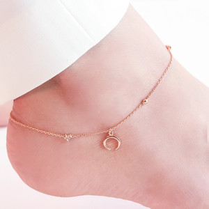 ZAVYA The Moon 925 Sterling Silver Anklet Single With