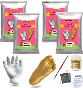 Dream Gifts Baby Clay Handprint & Footprint Kit with XL Brown Box