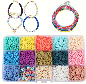 PATPAT 3000pcs Beads for Jewellery Making Flat Beads Multicolor