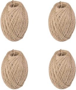 ASIAN HOBBY CRAFTS Natural Jute Thread Twine Cord : Pack of 4pcs (Thick:  2mm, Length: 120m Each) - Natural Jute Thread Twine Cord : Pack of 4pcs  (Thick: 2mm, Length: 120m Each) .