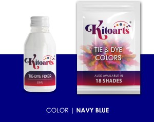 Kitoarts Sky Blue Dye for Clothes 50 Gm, Fixer 50 Ml, Fabric Dye for Clothes  Permanent