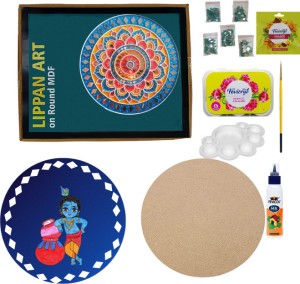 decordial 12 inches Round MDF Lippan Art Materials kit with lippan art  tools - Mandala and Lippan Art 