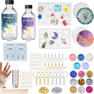 Craftinger DIY Resin Art Kit with Mould Resin and Pigments  (45 Pcs) - Resin Coaster kit