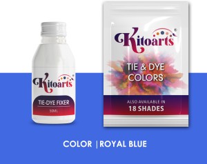 Kitoarts Sky Blue Dye for Clothes 50 Gm, Fixer 50 Ml, Fabric Dye for